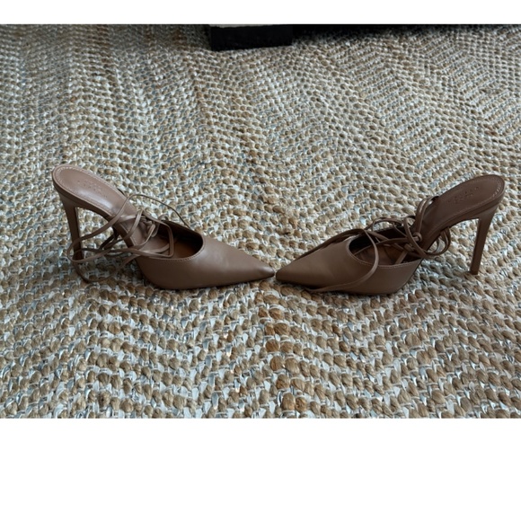 ASOS Design tan ankle tie stilettos - Size 7 (W) - Picture 4 of 8